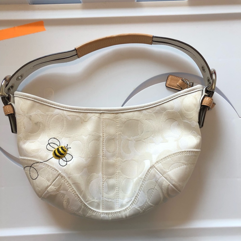 Coach white bumblebee purse